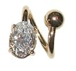 14 karat gold Twisty Belly Button Ring with Oval Gemstone
