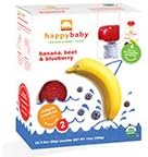 Happy Family Brands Organic Baby Food Banana, Beet & Blueberry 4 count Stage 2 (6+ mos.) 3.5 oz. pouches (a)