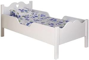 Scalloped Wooden Toddler Bed in White