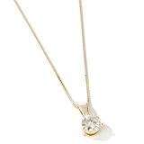 14K Gold Moissanite Pendant w/ Chain