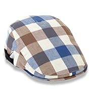 Pure Cotton Large Gingham Checked Flat Cap
