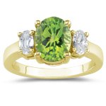 Click here to buy 0.25 Cts Diamond and 0.50 Cts Peridot Ring in 14K Yellow Gold by MyPeridotJewelry.