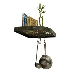 See Enclume Corner Style Wall Mount Pot Rack PR7A-HS Hammered Steel
