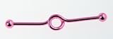 14g 316L Surgical Stainless Steel Anodized Loop Industrial Barbell - Pink