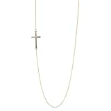 Mizuki 14k Side Cross Diamond Necklace, 16