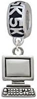 Computer 5K Run Charm Bead