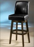 Lake Village Swivel Bar Stool - Feher Black with Black Leather
