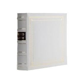Pioneer Bonded Leather 3 Ring Photo Album, Holds 200 4x6 Photos, 2 Per Page, Color: White.