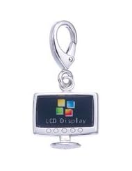 Genuine Zable (TM) Product. 925 Sterling Silver Computer Monitor Charm. 100% Satisfaction Guaranteed.