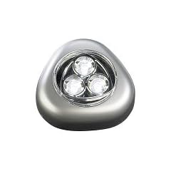 Lunartec "Stick & Push" Light mit 3 wei�en LEDs (silber)