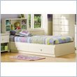 South Shore Sand Castle Twin Bookcase Bed Set in Pure White Finish