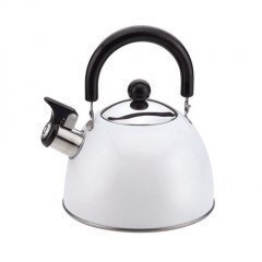Culinedge 2 Quart Classic White Stainless Steel Whistling Tea Kettle