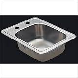 MOEN 22246 Camelot 13-Inch-by-17-Inch Two-Hole Kitchen Sink, Satin