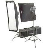 Interfit Photographic Stellar Halogen 1300 Watt, Two Head Pro Softbox Kit with Stands, 2,600 Watt Total Output