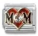 Clearly Charming April Gold Diamond Czech Crystal Mom Heart Italian Charm Bracelet Link