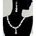 Brd594 White Pearls Genuine Swarovski Ab Crystals Bridal Jewelry Handcrafted Pearls & Crystals Necklace Set with Gift Box