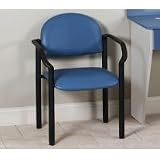 Clinton Black Frame Office Side Chair with Arms and Wall Guard, Gunmetal
