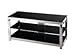 Lite Source LSH-5614 Enzo 3-Tier TV Stand, Chrome Metal Frame with Black Tempered Glass Shelves