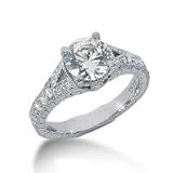 1.25 Carat Diamond Engement Ring Antique Style 14k Gold G Color SI/1 Clairity