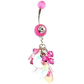 Belly Button Rings Bead Petal Navel