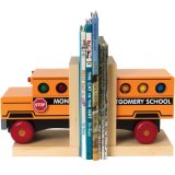 Montgomery School School Bus Bookends by Maple Landmark