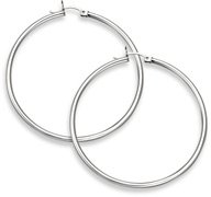 14K White Gold Hoop Earrings - 3/4 diameter (2mm thickness)