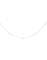 14K Gold White Cultured Round Pearl Necklace 16"