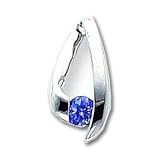 14k White Gold 4mm Tanzanite pendant