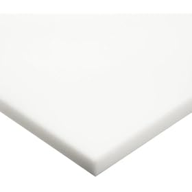 HDPE (High Density Polyethylene) Sheet, White, 1" Thick, 12" Width, 12" Length