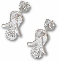 Ohio State Buckeyes 5/8" Block "O" Flip Flop Post Earrings - Sterling Silver Jewelry