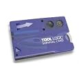 Tool Logic SVC1B Survival Card Tool With 1/2 Serrated Knife, Fire Starter, Whistle, Compass and Magnification Lens, Translucent Blue