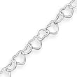 Sterling Silver 8inch Polished Fancy Heart Link Bracelet - 8 Inch