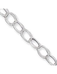 Sterling Silver Fancy Link Anklet QG1370-10"