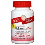 Schiff Melatonin Plus 3 mg Melatonin with 25 mg Theanine - For Stress Relief and a Sounder Sleep - 300 Tablets