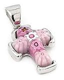 Small Pink Millefiori Cross Pendant