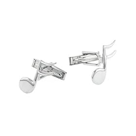 Buy Sterling silver crotchet music note cufflinks with presentation box. Made in the U.S.A made by For the Cuff now!
