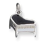 Buy Sterling Silver Enameled Piano Charm by JewelryWeb