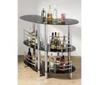 3 TIER CURVED BAR TABLE BLACK GLASS