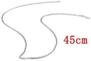 18 Inches Men 925 Sterling Silver Plating Platinum Single Chain Necklace without Pendant-Silver