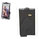 Media Street Standard 2-1/4 x 3-3/8 Modern Mini eMotion Talking Picture Frame, About 4 Diagonal, Clear with Black Border.