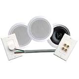 Pyle Home PHSKIT6 250-Watt 6.25-Inch Dual In-Ceiling Speaker /Volume Control/Speaker Wall Plate/Wiring Combo Speaker System
