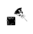 Sterling Silver Stud Earrings with Black CZ - Square Stamping - 10mm