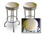 2 Lamb Wool Faux Fur Specialty / Custom Barstools Set