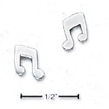 Buy Sterling Silver Music Notes Post Earrings by JewelryWeb