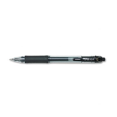 Zebra(R) Sarasa(R) Gel Ink Retractable Pens, Medium Point, 0.7 mm, Black, Pack of 12