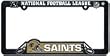 New Orleans Saints Black Plastic License Plate Frame