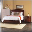 Modus Brighton Wood Low Profile Sleigh Bed 3 Piece Bedroom Set in Cinnamon
