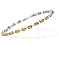 4.1 Cts Citrine Bracelet in 14K White Gold by mycitrinejewelry