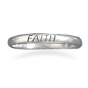FAITH Message Band Ring Sterling Silver