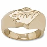 Minnesota Wild 3/8" Logo Ladies Ring - 10KT Gold Jewelry (Size 6 1/2)